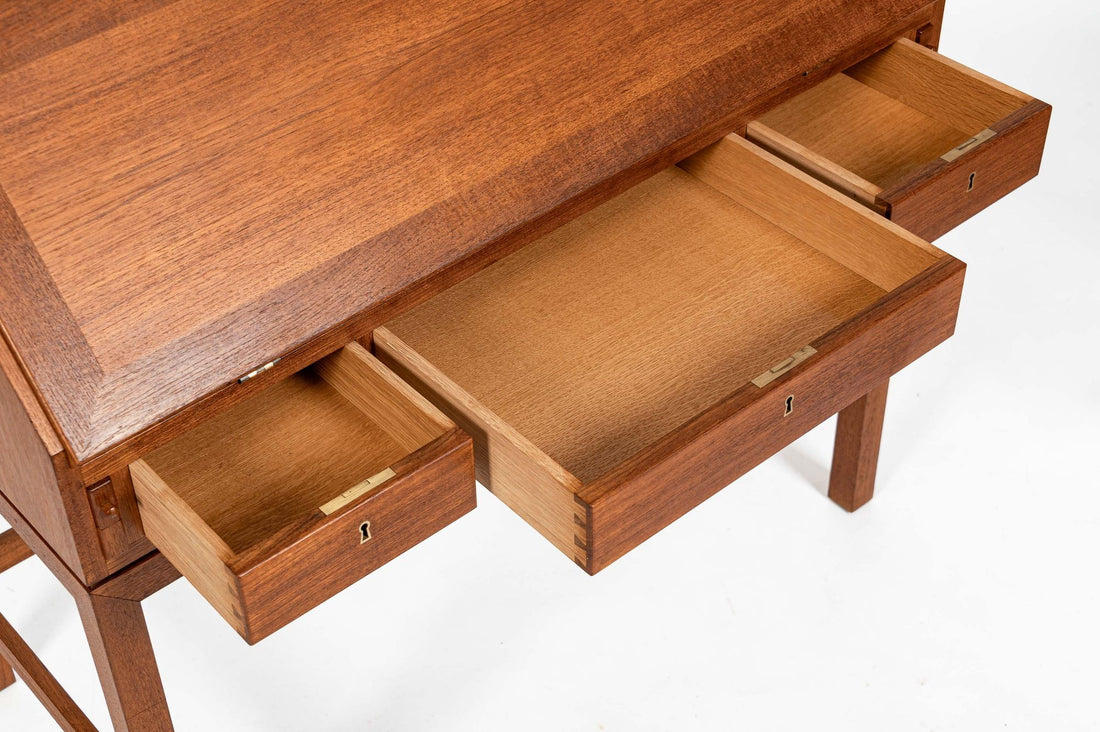 Danish Mid-Century Modern Teak Dropdown Secretary Desk, 1960s