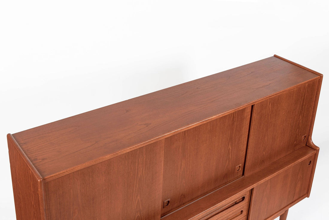 Mid-Century Danish Teak Tall Sideboard or Bar Cabinet by Johannes Andersen