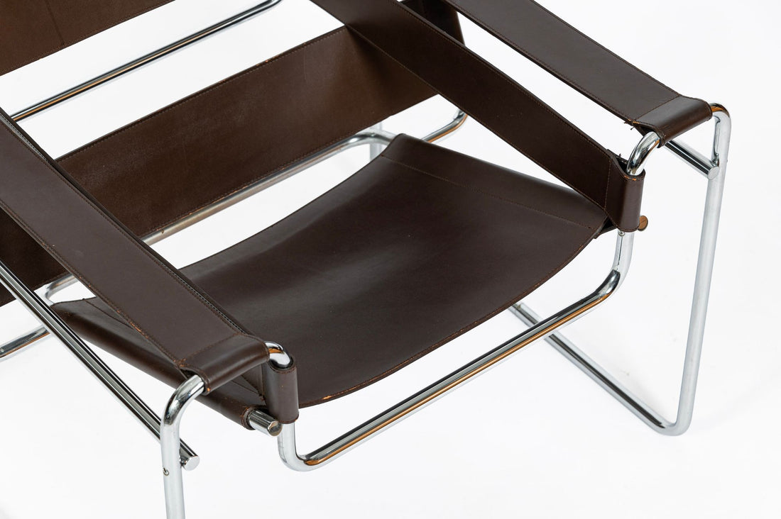 Pair of Mid Century Brown Wassily Chairs by Marcel Breuer for Stendig, 1960s, Labeled