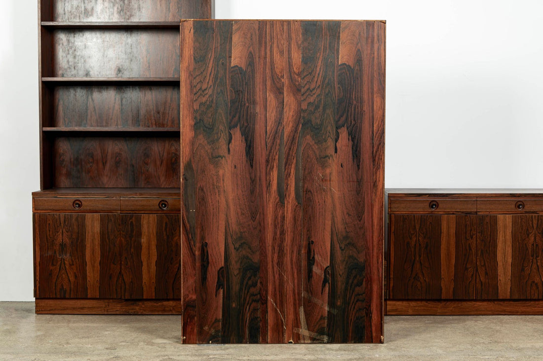 Mid-Century Swedish Rosewood Bookcase Dropdown Wall Unit by Bertil Fridhagen for Bodafors, 1960s