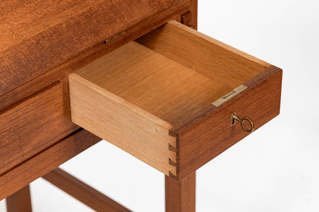 Danish Mid-Century Modern Teak Dropdown Secretary Desk, 1960s