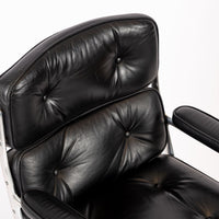 Eames for Herman Miller Time Life Black Leather Office Chairs, 1980s - Set of 4