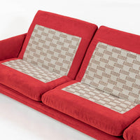 Vintage Italian Modern Red Simone Sofa by Simon International, Italy, Circa 1972