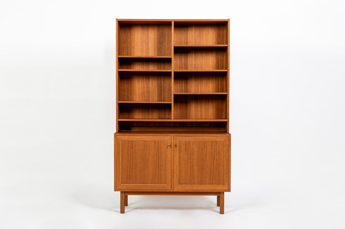 Pair Mid-Century Swedish Modern Teak Bookcase Cabinets, 1960s