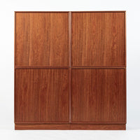 Danish Modern Modular Bookshelf Cabinet System in Teak Wood
