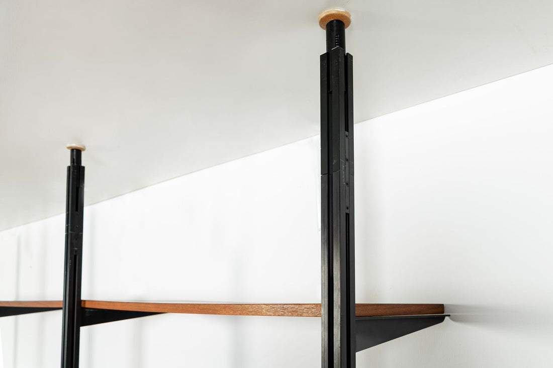 Early Production George Nelson OMNI Three-Bay Modular Walnut Wall Unit by Structural Products, Circa 1961