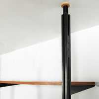 Early Production George Nelson OMNI Three-Bay Modular Walnut Wall Unit by Structural Products, Circa 1961