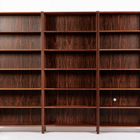 Pair of Mid Century Scandinavian Modern Tall Rosewood Bookcases