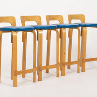 Mid Century Finnish Birch Wood K65 Stools by Alvar Aalto for Artek