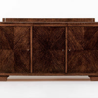 Antique French Art Deco Wood Parquetry Sideboard Cabinet by Adolphe Chanaux (attr)