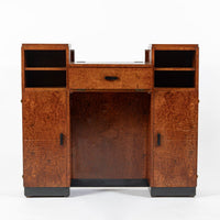 American Art Deco Birdseye Maple Vanity Cabinet or Dressing Table, Circa 1930