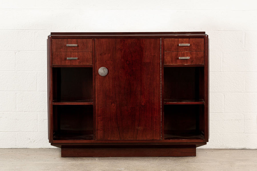 Antique Art Deco Wood Sideboard Credenza or Bar, Matching Table Available