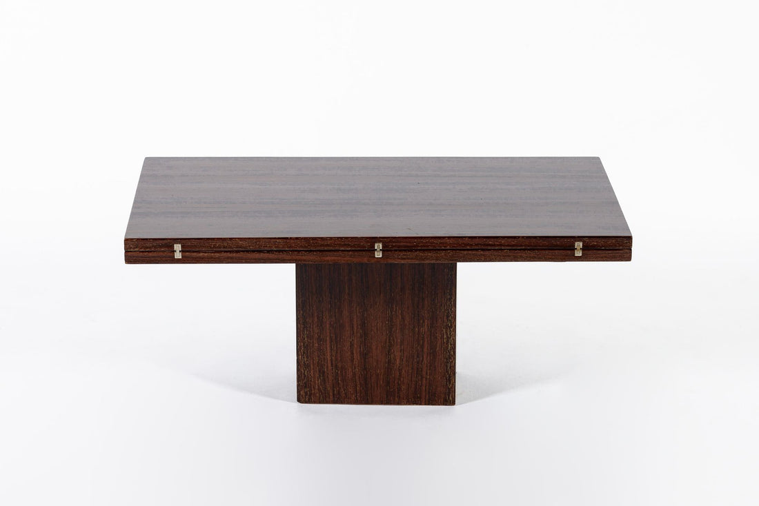 Antique French Art Deco Folding Wood Coffee Table by Francisque Chaleyssin (Attr) 1930s