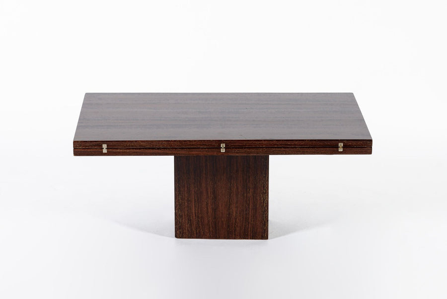 Antique French Art Deco Folding Wood Coffee Table by Francisque Chaleyssin (Attr) 1930s