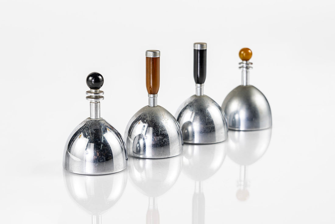 Antique Art Deco Dinner Table Bells by Ruth Gerth for Chase, Set of 4