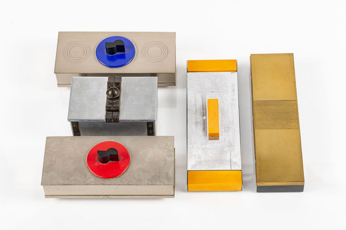 Rare Antique Art Deco Chase & Revere Metal Cigarette Smoking Boxes 1930s