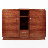 Antique Art Deco Tall Mahogany Wood Storage or Bar Cabinet 1940s