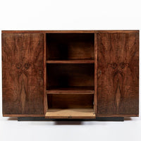 Antique Art Deco Italian Walnut Wood Credenza Cabinet