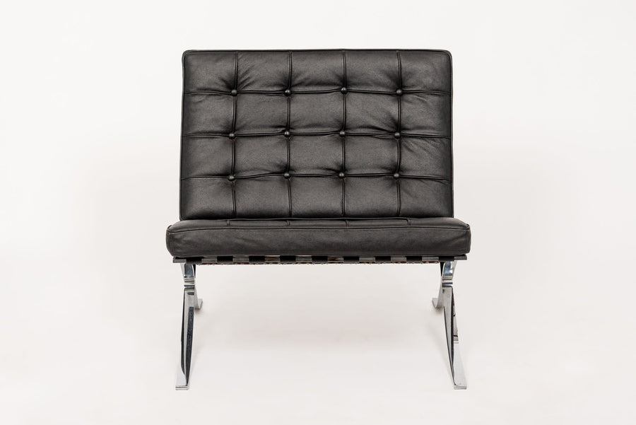 Mid Century Black Barcelona Chair by Mies van der Rohe for Knoll