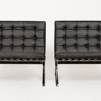 Mid Century Black Barcelona Chairs by Mies van der Rohe for Knoll