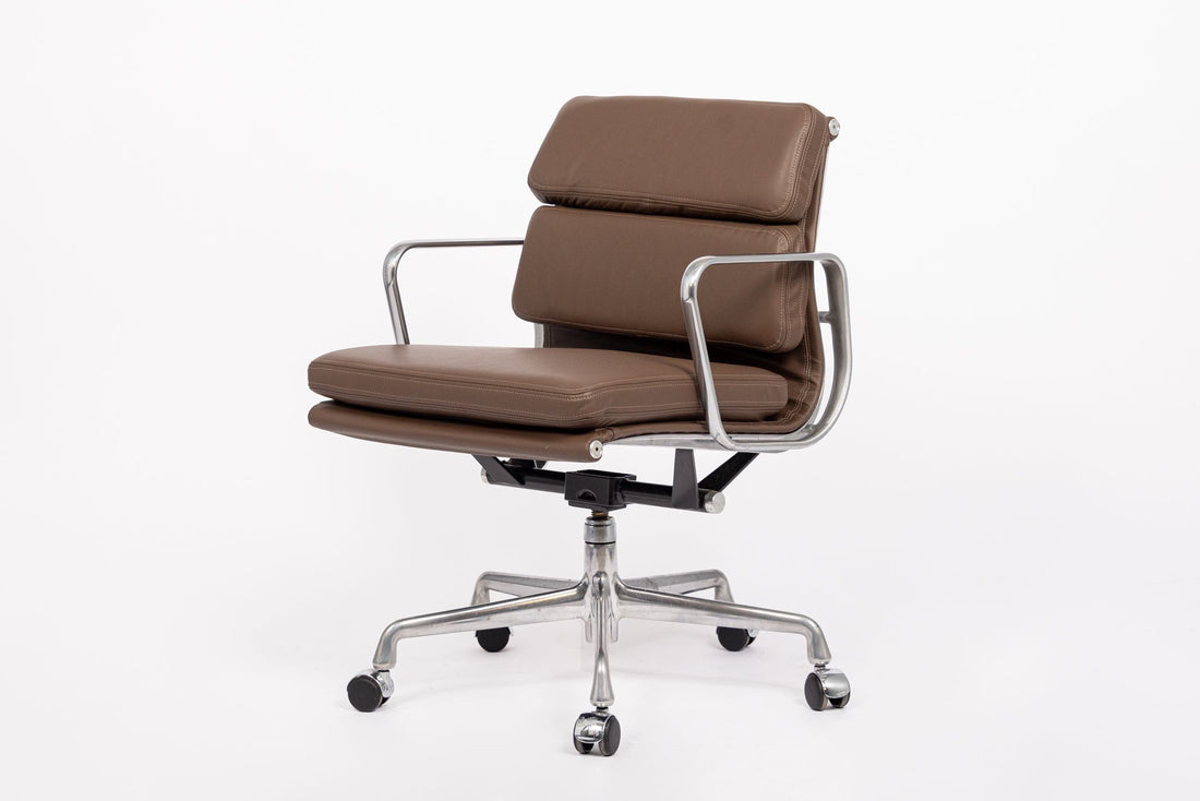 Eames for Herman Miller Brown Leather Office Chair Soft Pad 2000s