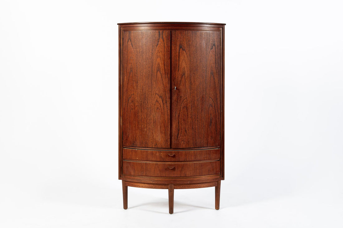 Mid-Century Danish Modern Teak Corner Bar or Storage Cabinet 1960s Selling AS-IS