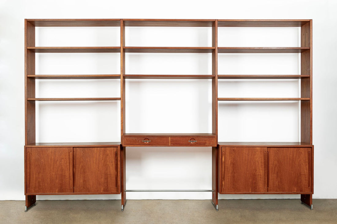 Mid-Century Modern Teak Wall Unit Bookcase RY100 by Hans Wegner for Ry Møbler, 1960s