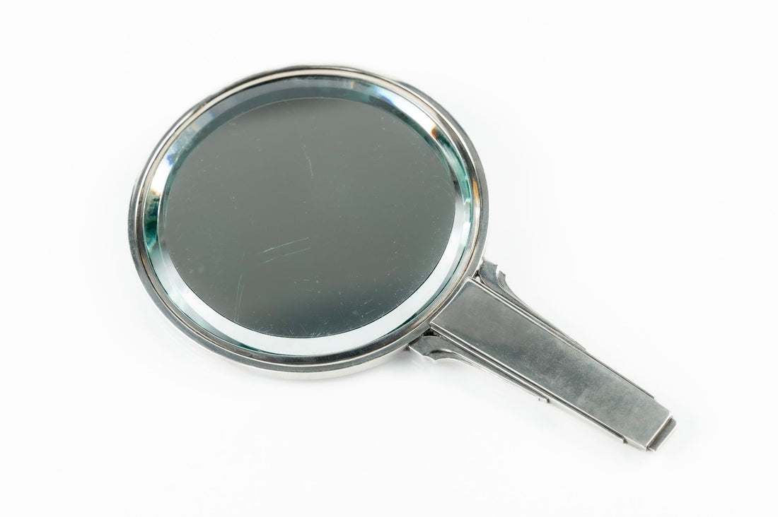 Georg Jensen Sterling Silver and Ebony Hand Mirror No. 224 by Harald Nielsen, Denmark c. 1930