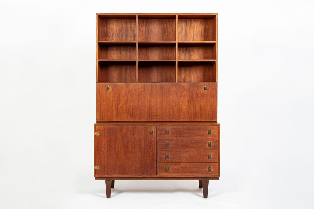 Mid-Century Danish Teak Secretary Desk Bookcase by Peter Løvig Nielsen, 1960s