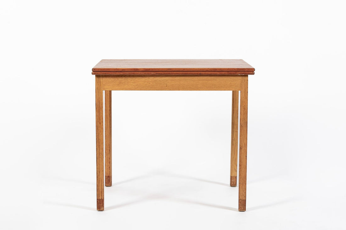 Mid-Century Danish Small Wood Extendable Dining or Game Table by SKM