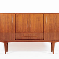 Mid-Century Danish Modern Teak High Sideboard or Bar Cabinet 1960s