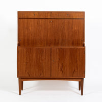 Mid-Century Danish Modern Teak Secretary Desk Cabinet 1960s