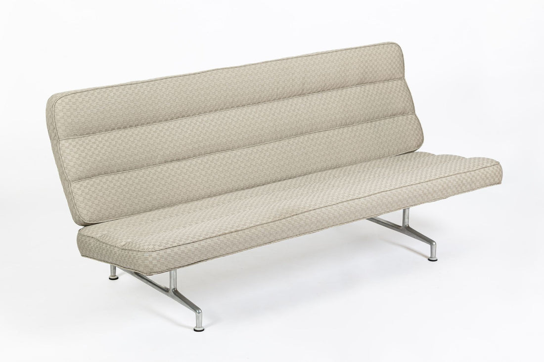 Vintage Mid-Century Modern Eames Model 3473 Tan Sofa for Herman Miller, 1960s