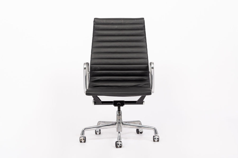 Eames Herman Miller Tall Black Leather Desk Chair Executive Thin Pad