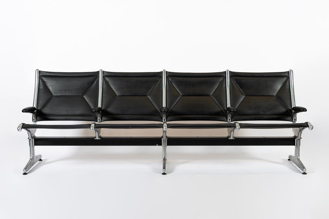 Mid Century Eames for Herman Miller Black Tandem Sling Seating 1990s