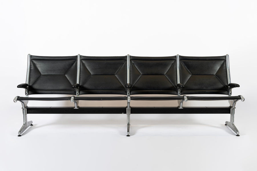 Mid Century Eames for Herman Miller Black Tandem Sling Seating 1990s