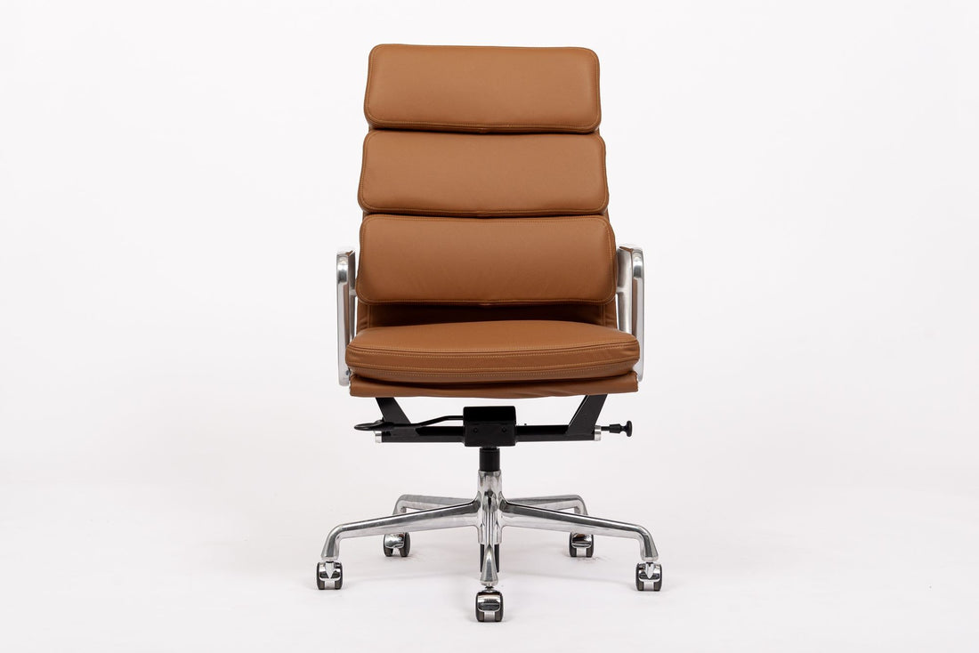 Herman Miller Eames Tall Brown Leather Desk Chair Soft Pad
