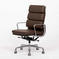 Herman Miller Eames Tall Dark Brown Leather Desk Chair Soft Pad