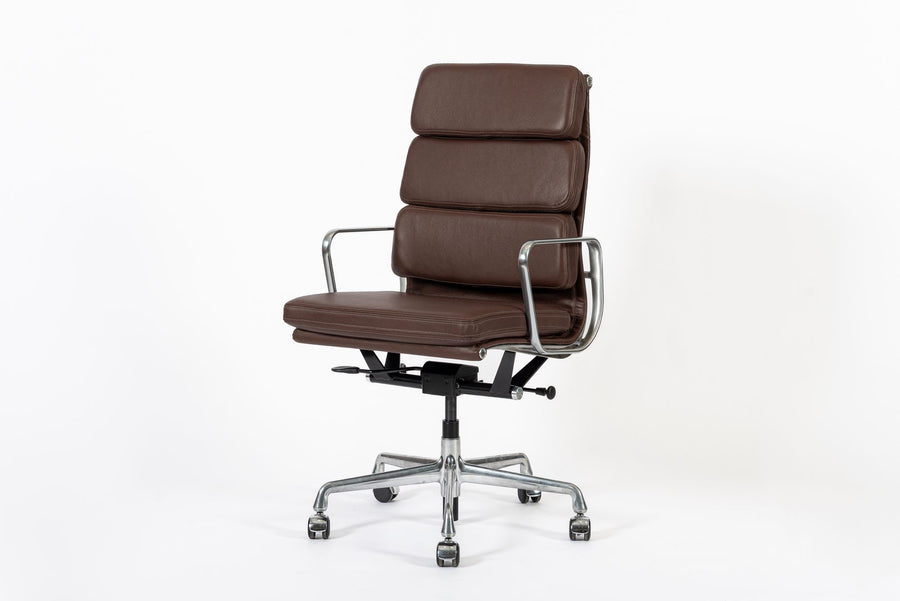 Herman Miller Eames Tall Brown Leather Desk Chair Soft Pad