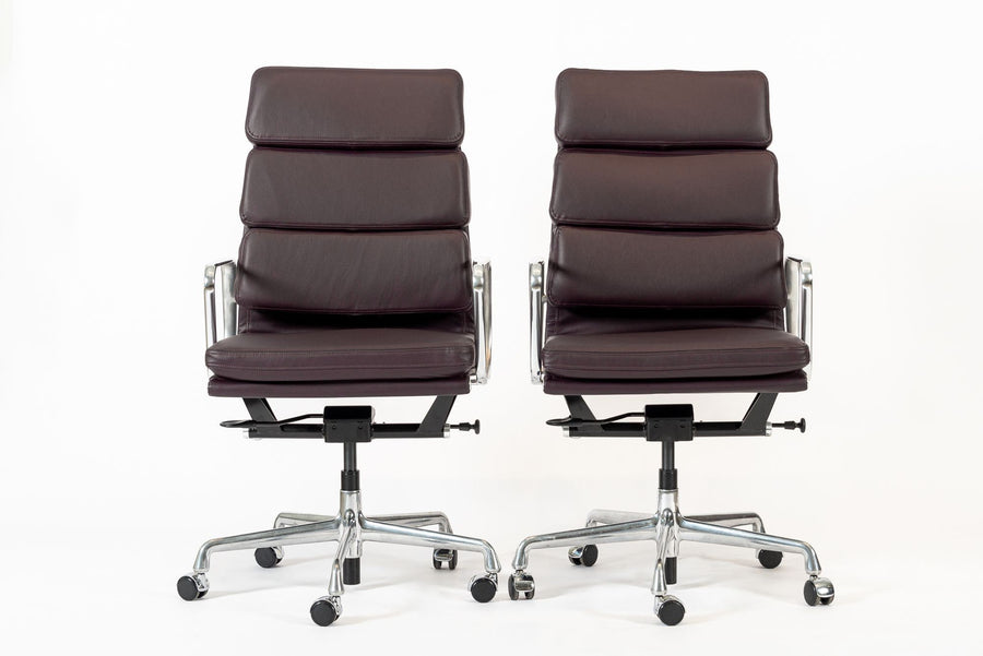 Eames for Herman Miller Tall Dark Purple Desk Chairs Set of 2