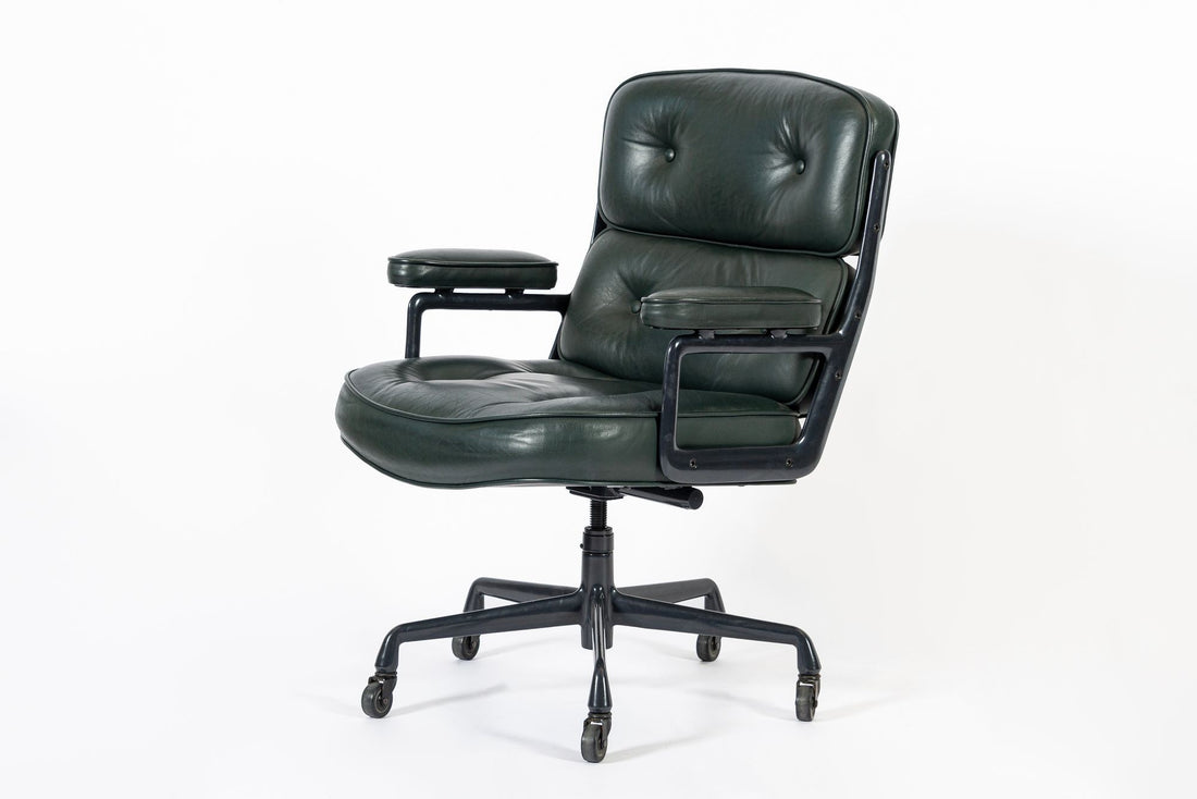 Green Leather Time Life Office Chair by Eames for Herman Miller 1996
