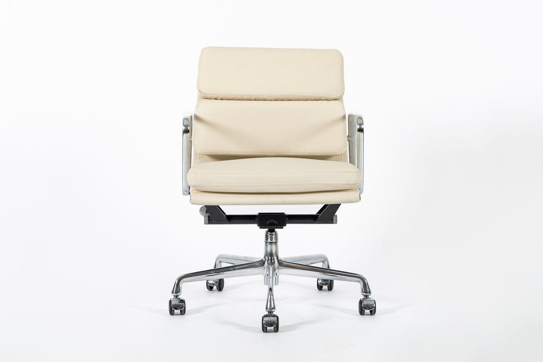 Eames for Herman Miller Tan Cream Office Chair in Schumacher VEGAN Leather