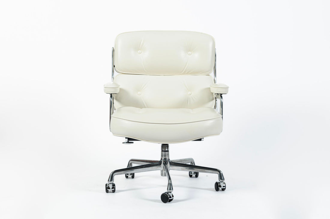 Herman Miller Eames Time Life Lobby White Leather Office Chair 2021