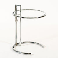 Mid Century Chrome & Glass Side Table by Eileen Gray (attr.)