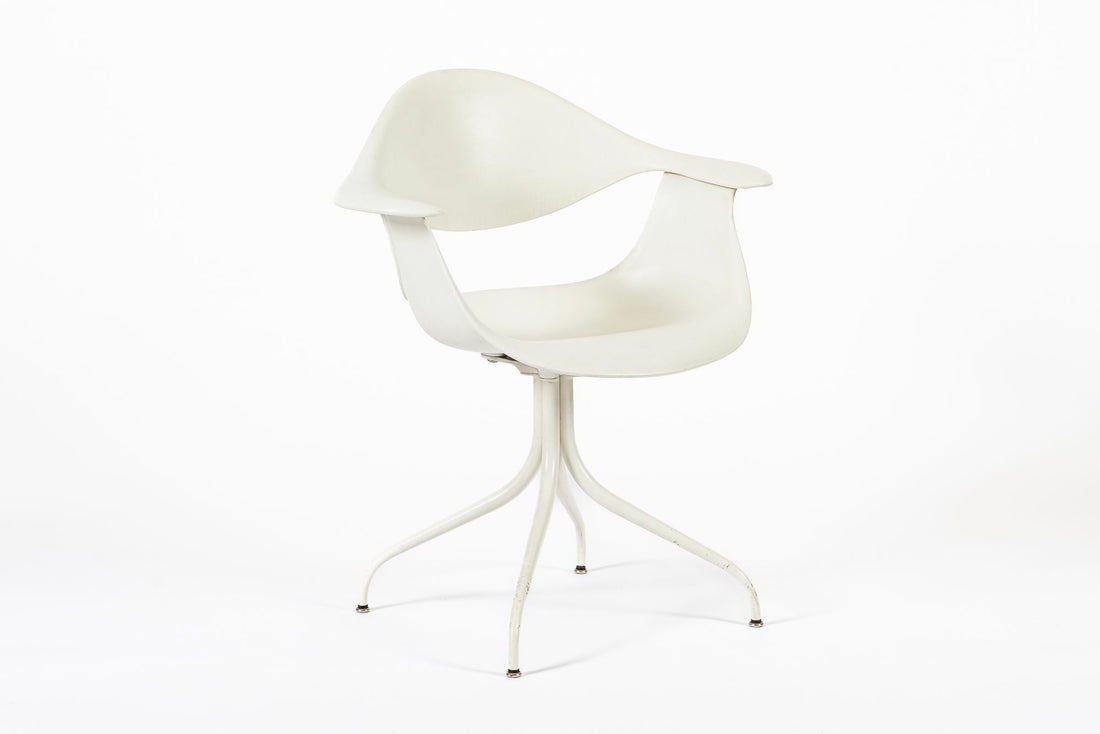 Mid Century White Swag Chair by George Nelson for Herman Miller