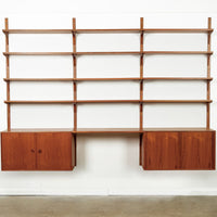 Large Mid Century Danish HG Teak Wood Modular Wall Unit Shelving & Bookcase