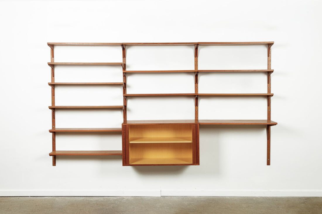 Mid Century Danish HG Teak Wood Modular Wall Unit Shelving & Bookcase