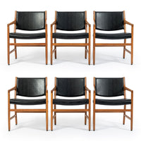 Hans J. Wegner JH507 Oak Dining Armchairs for Johannes Hansen (Attr.), Set of 6, Denmark, Circa 1965