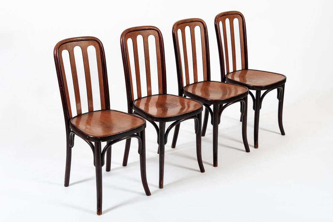 Antique Bentwood Bistro Cafe Chairs by Josef Hoffman for Thonet