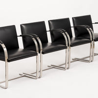 Mid Century Black Brno Chairs by Mies van der Rohe for Knoll 12 Available